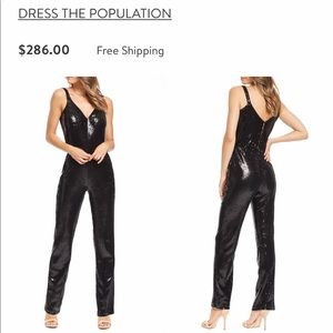 Dress the Population black sequin romper